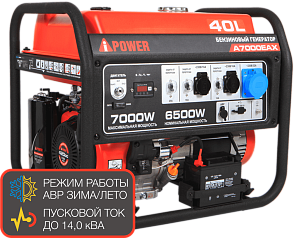 Портативный бензиновый генератор A-iPower A7000EAX