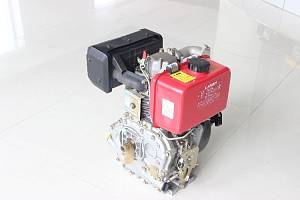 Двигатель LIFAN C186FD 6А (10 л.с., 4-хтактный, одноцилиндровый, с воздушным охлаждением, вал 25 мм, объем 418см³, катушка 6А, ручной/электрический стартер, вес 42 кг)
